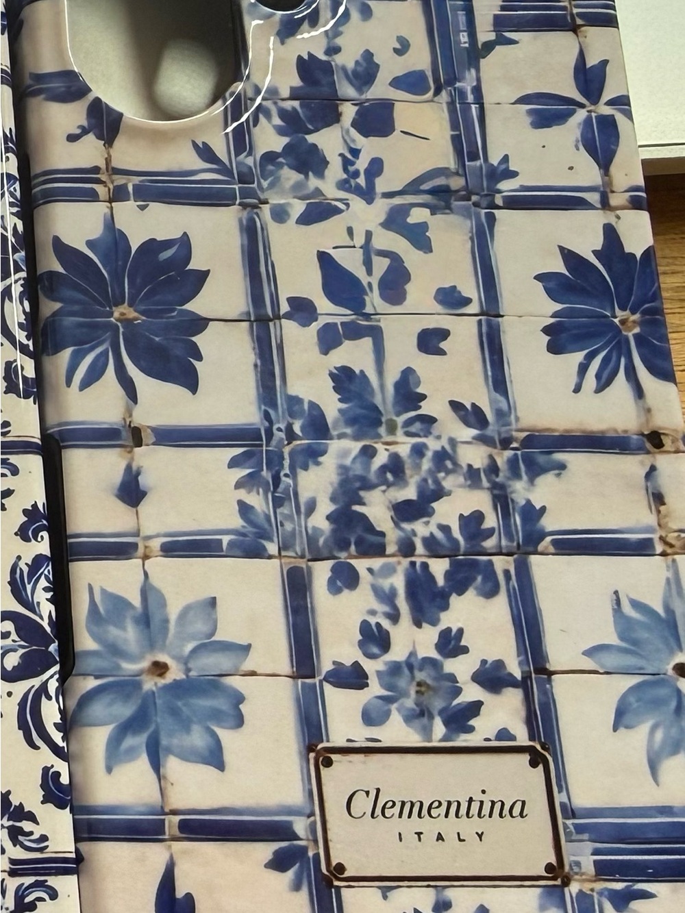 Clementina MagSafe iPhone 16 antique tile tough  Floral Tile Phone Case